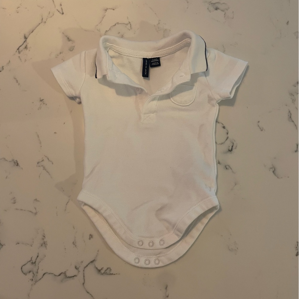 Janie and jack white collared onesie